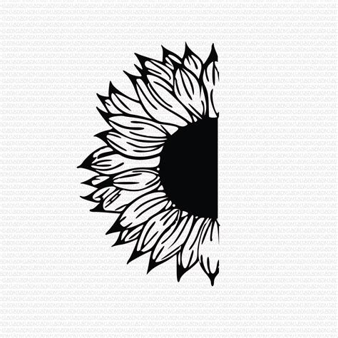 Download 830+ decal half sunflower svg Cameo